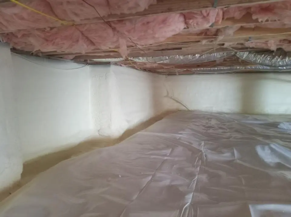 Crawl space encapsulation with closed-cell spray foam for Attic Insulation in Southborough